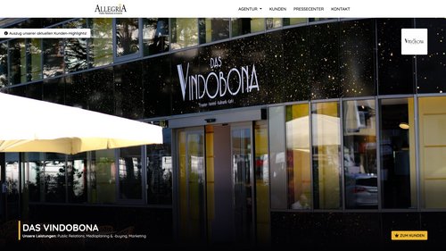 allegria.at - Screenshot der neuen Website